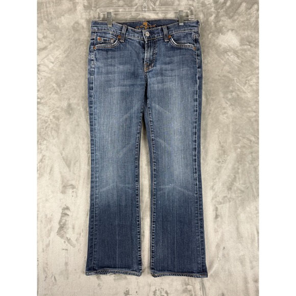 Seven For All Mankind Denim - Seven‎ For All Mankind Bootcut Jeans Blue Wash Distressed Size 29